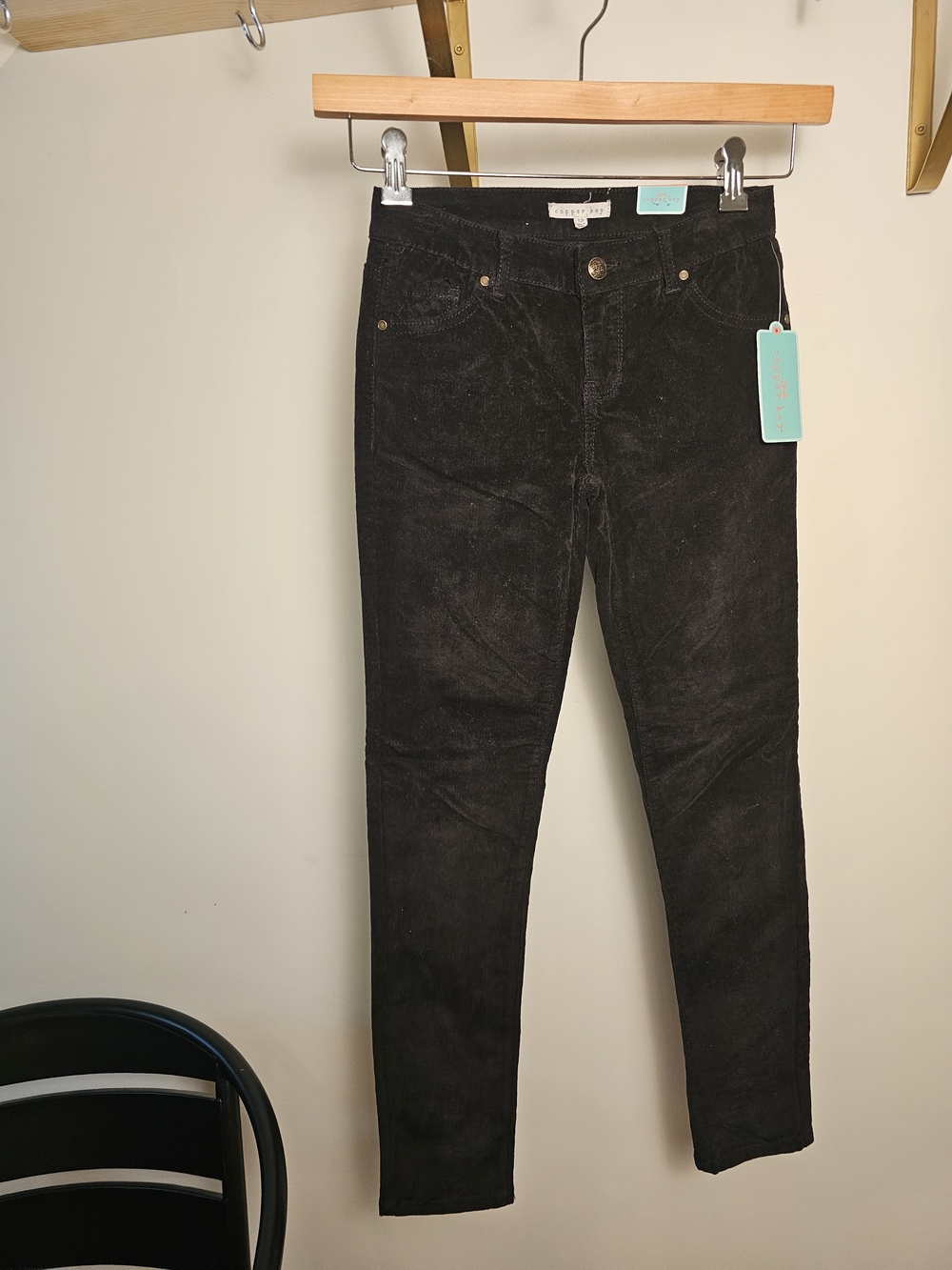 Black Corduroy Skinny Pants